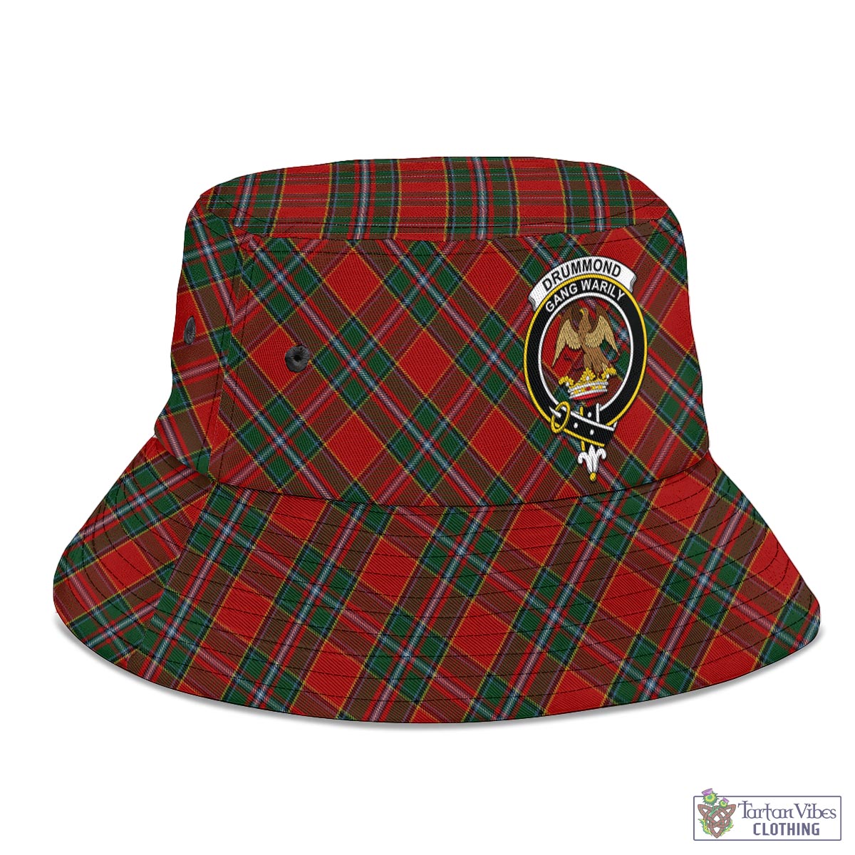 Tartan Vibes Clothing Drummond Ancient Tartan Bucket Hat with Family Crest