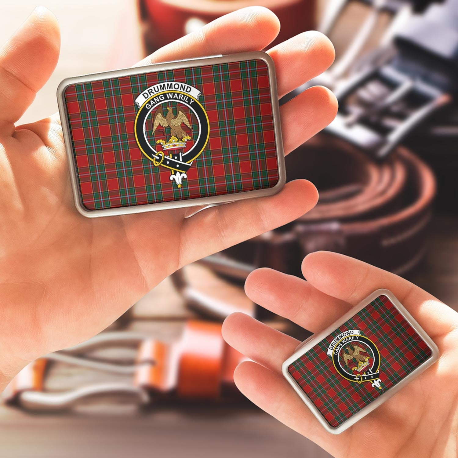 Drummond Ancient Tartan Belt Buckles with Family Crest - Tartan Vibes Clothing