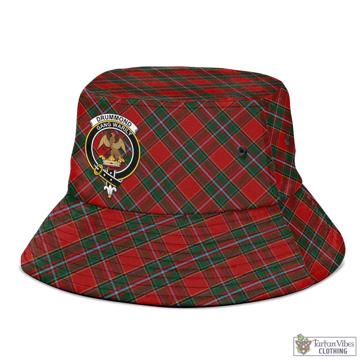 Tartan Vibes Clothing Drummond Ancient Tartan Bucket Hat with Family Crest