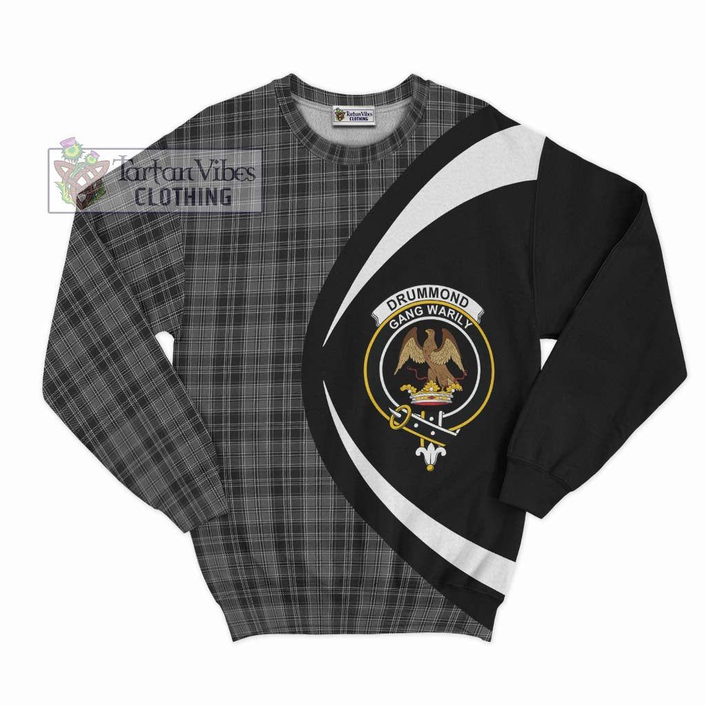 Tartan Vibes Clothing Drummond Grey Tartan Sweatshirt with Family Crest Circle Style