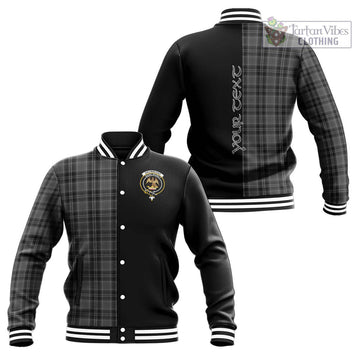 Drummond Grey Tartan Baseball Jacket with Family Crest and Half Of Me Style