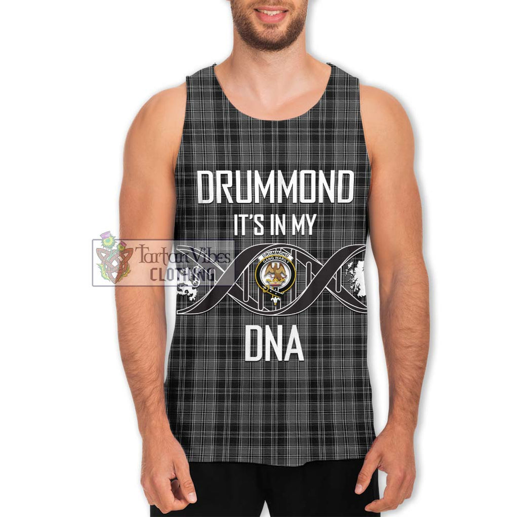 Drummond Grey Tartan Men's Tank Top with Family Crest DNA In Me Style Men - Tartanvibesclothing Shop