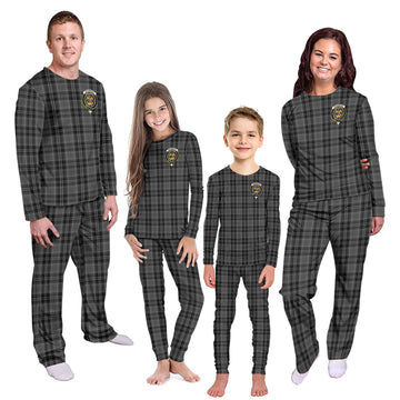 Drummond Grey Tartan Pajamas Family Set with Family Crest