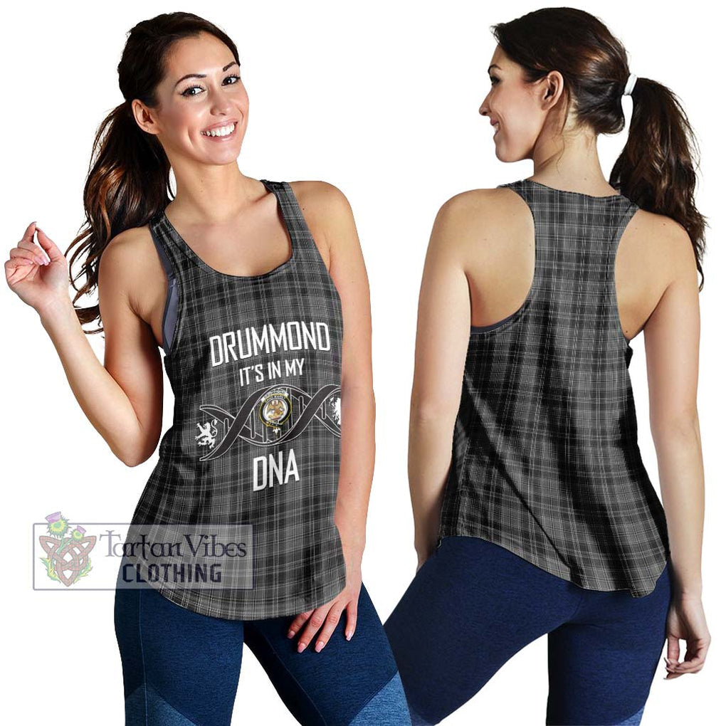 Drummond Grey Tartan Women's Racerback Tanks with Family Crest DNA In Me Style 4XL - Tartanvibesclothing Shop