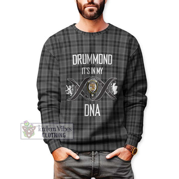 Drummond Grey Tartan Sweatshirt with Family Crest DNA In Me Style