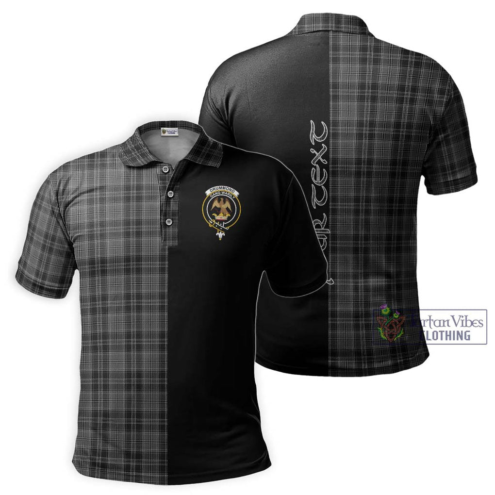 Drummond Grey Tartan Polo Shirt with Family Crest and Half Of Me Style Kid - Tartanvibesclothing Shop