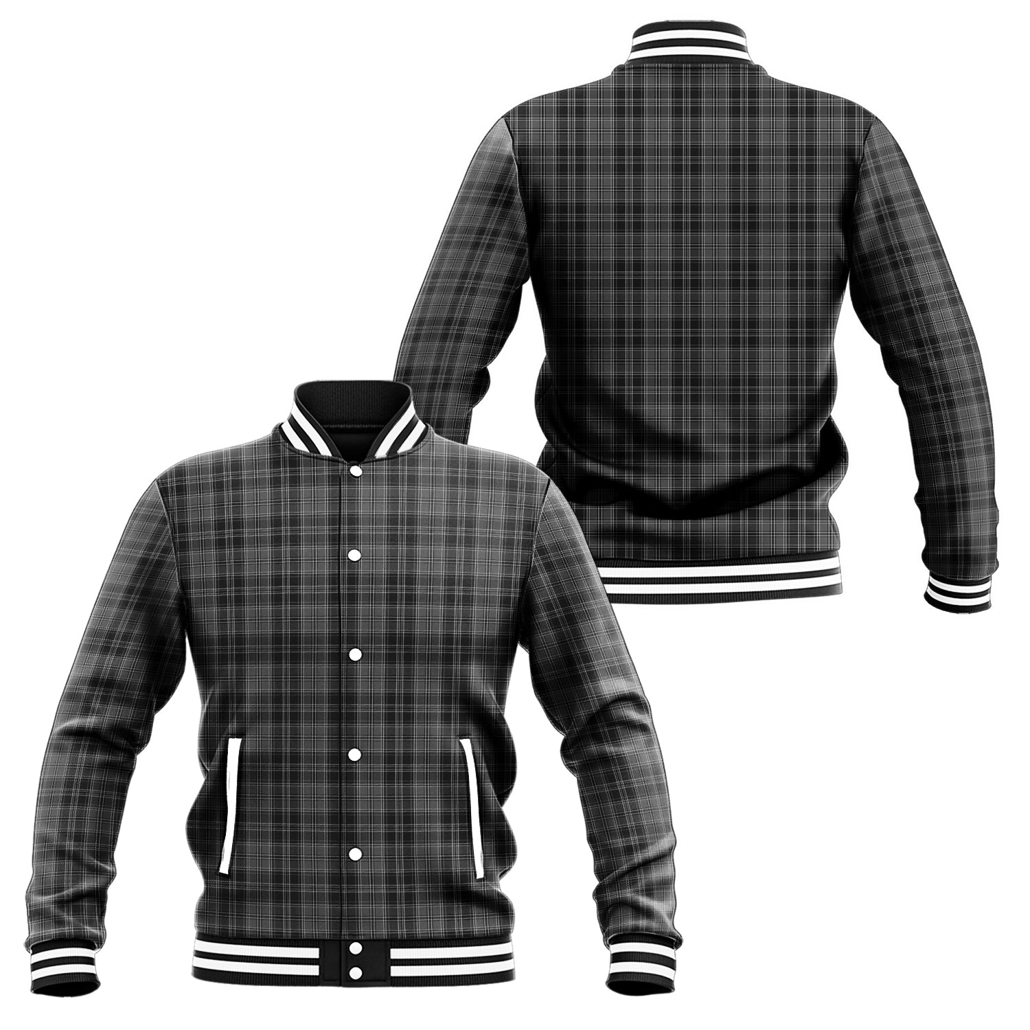 Drummond Grey Tartan Baseball Jacket Unisex - Tartan Vibes Clothing