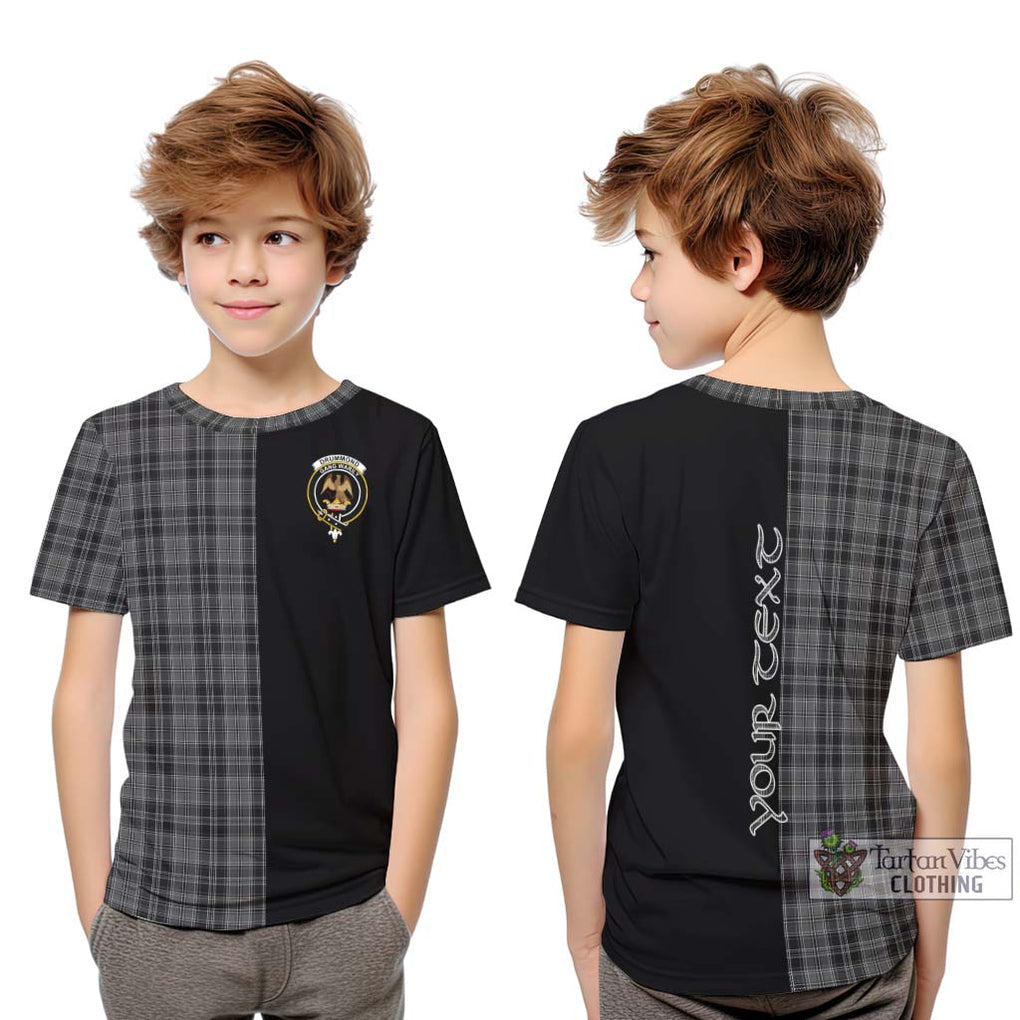 Drummond Grey Tartan Kid T-Shirt with Family Crest and Half Of Me Style Youth XL Size14 - Tartanvibesclothing Shop