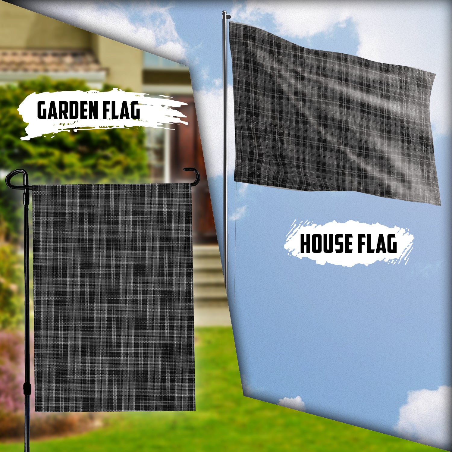 Drummond Grey Tartan Flag Garden Flag (Vertical) - Tartan Vibes Clothing