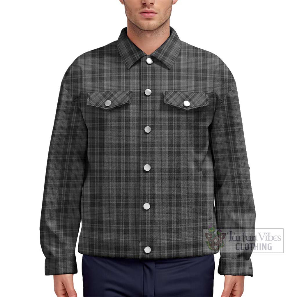 Drummond Grey Tartan Unisex Lapel Cotton Jacket Unisex - Tartan Vibes Clothing