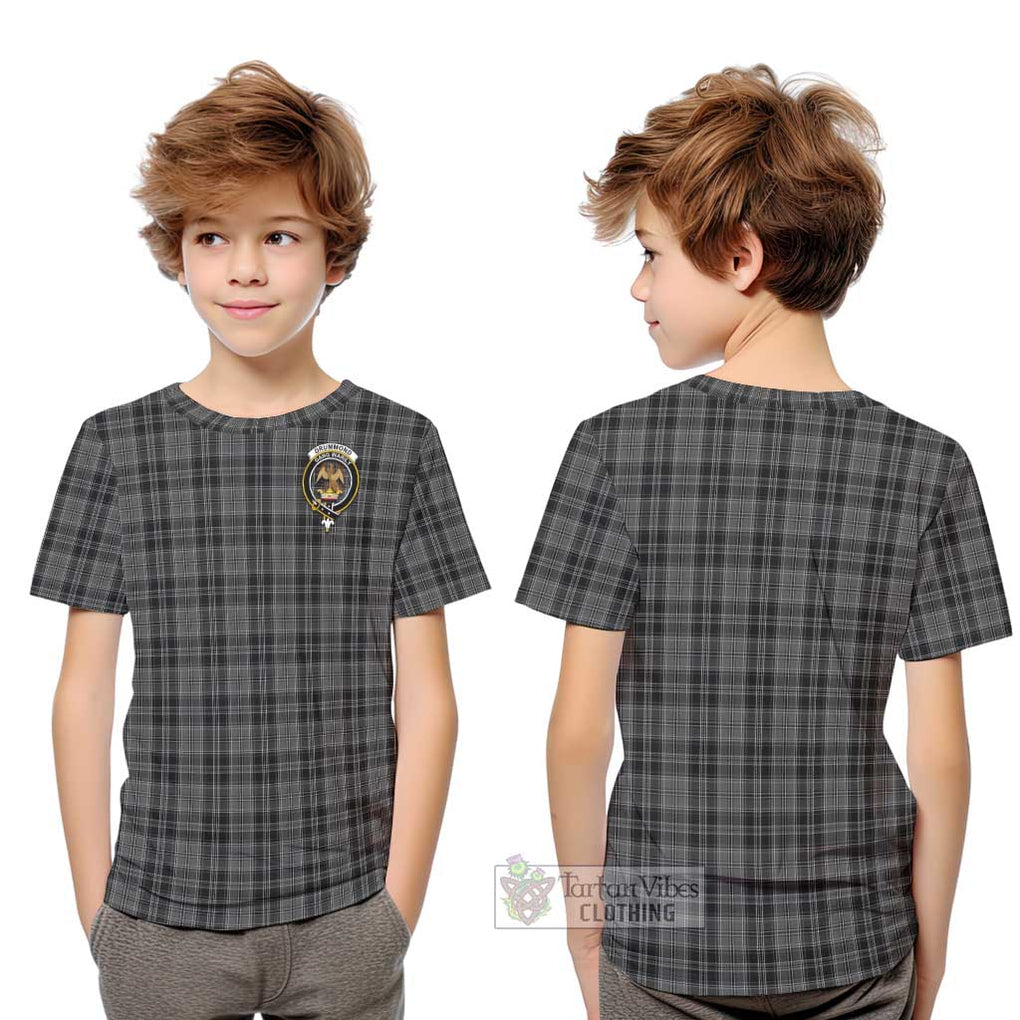 Drummond Grey Tartan Kid T-Shirt with Family Crest Youth XL Size14 - Tartanvibesclothing Shop