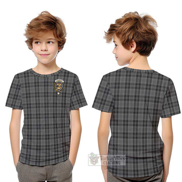 Drummond Grey Tartan Kid T-Shirt with Family Crest