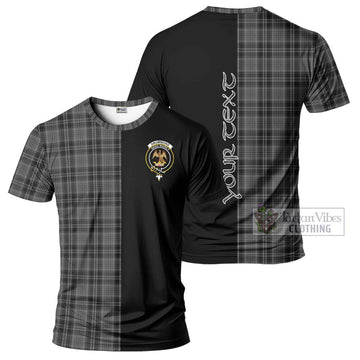 Drummond Grey Tartan T-Shirt with Family Crest and Half Of Me Style