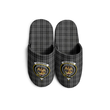 Drummond Grey Tartan Home Slippers with Family Crest