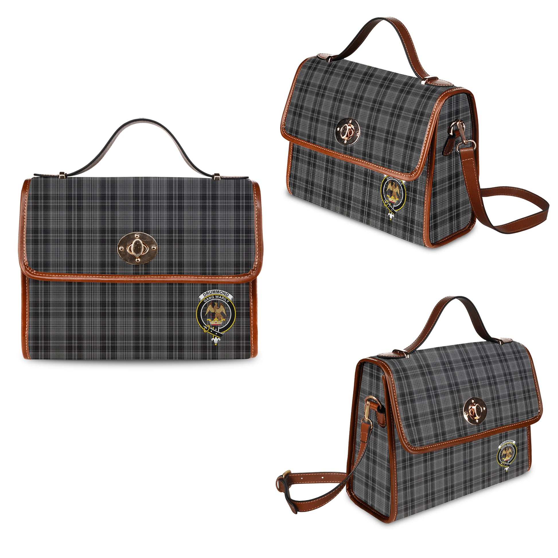 drummond-grey-tartan-leather-strap-waterproof-canvas-bag-with-family-crest