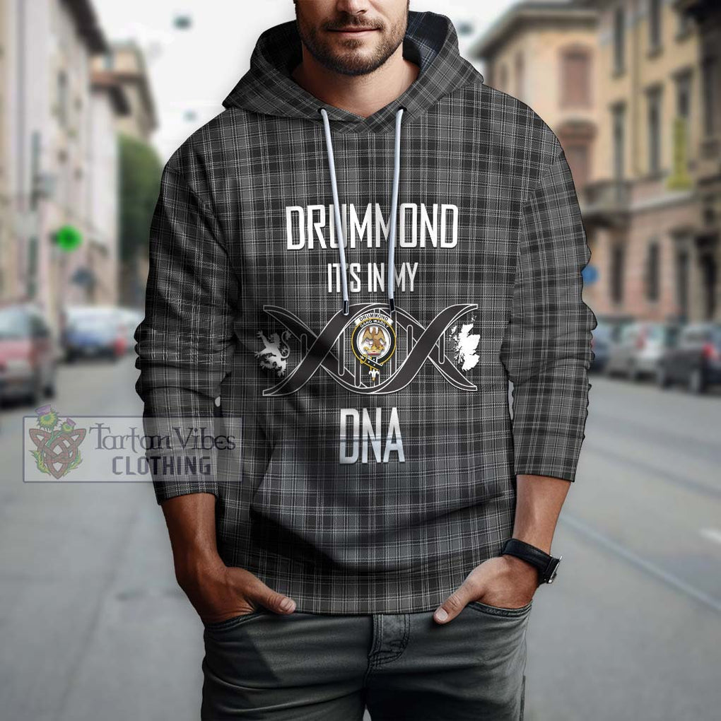 Drummond Grey Tartan Hoodie with Family Crest DNA In Me Style Pullover Hoodie - Tartanvibesclothing Shop