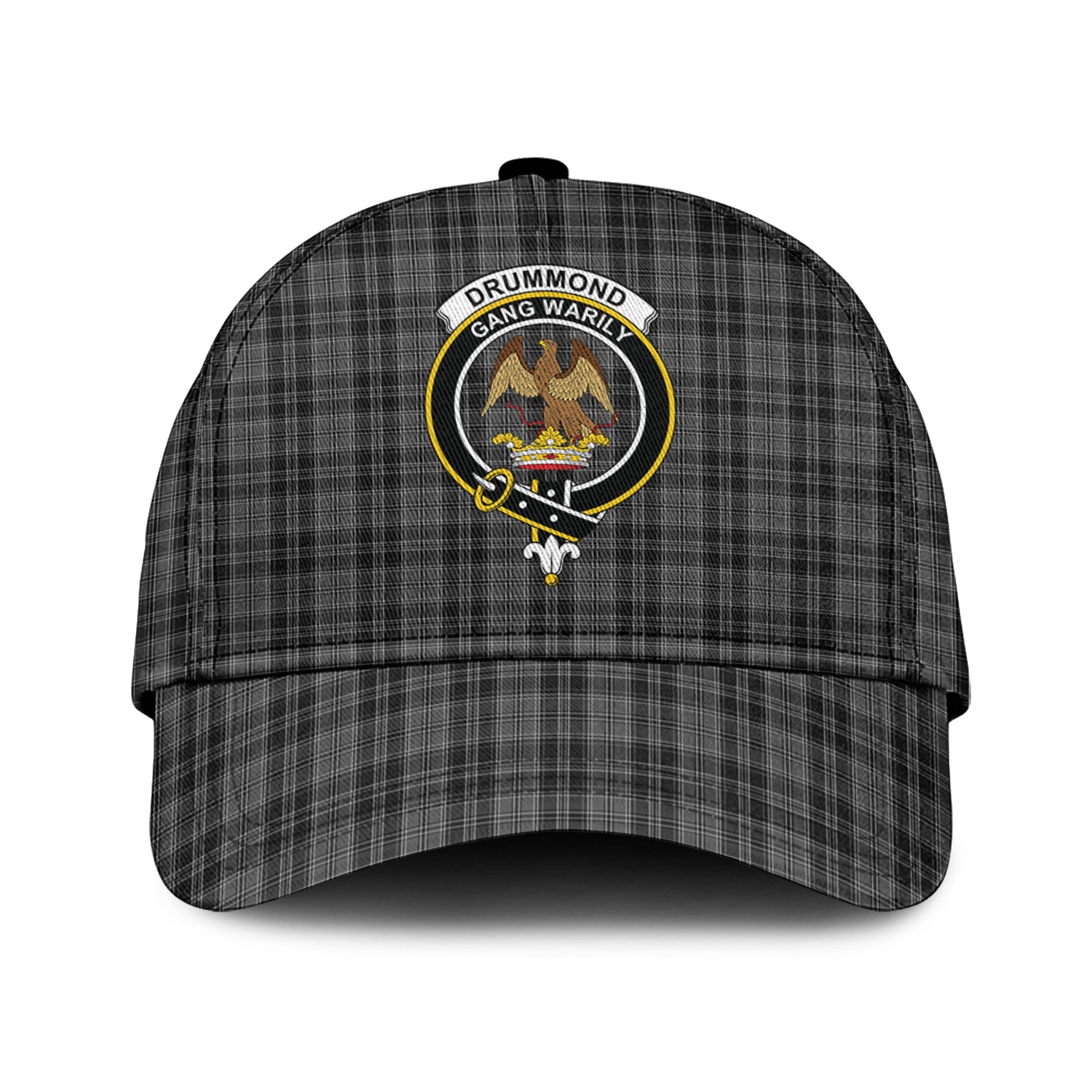 Drummond Grey Tartan Classic Cap with Family Crest Classic Cap Universal Fit - Tartan Vibes Clothing