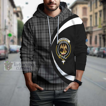 Drummond Grey Tartan Hoodie with Family Crest Circle Style