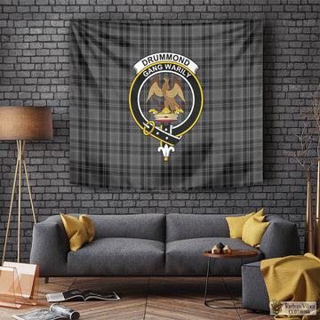 Drummond Grey Tartan Tapestry Wall Hanging and Home Decor for Room with Family Crest