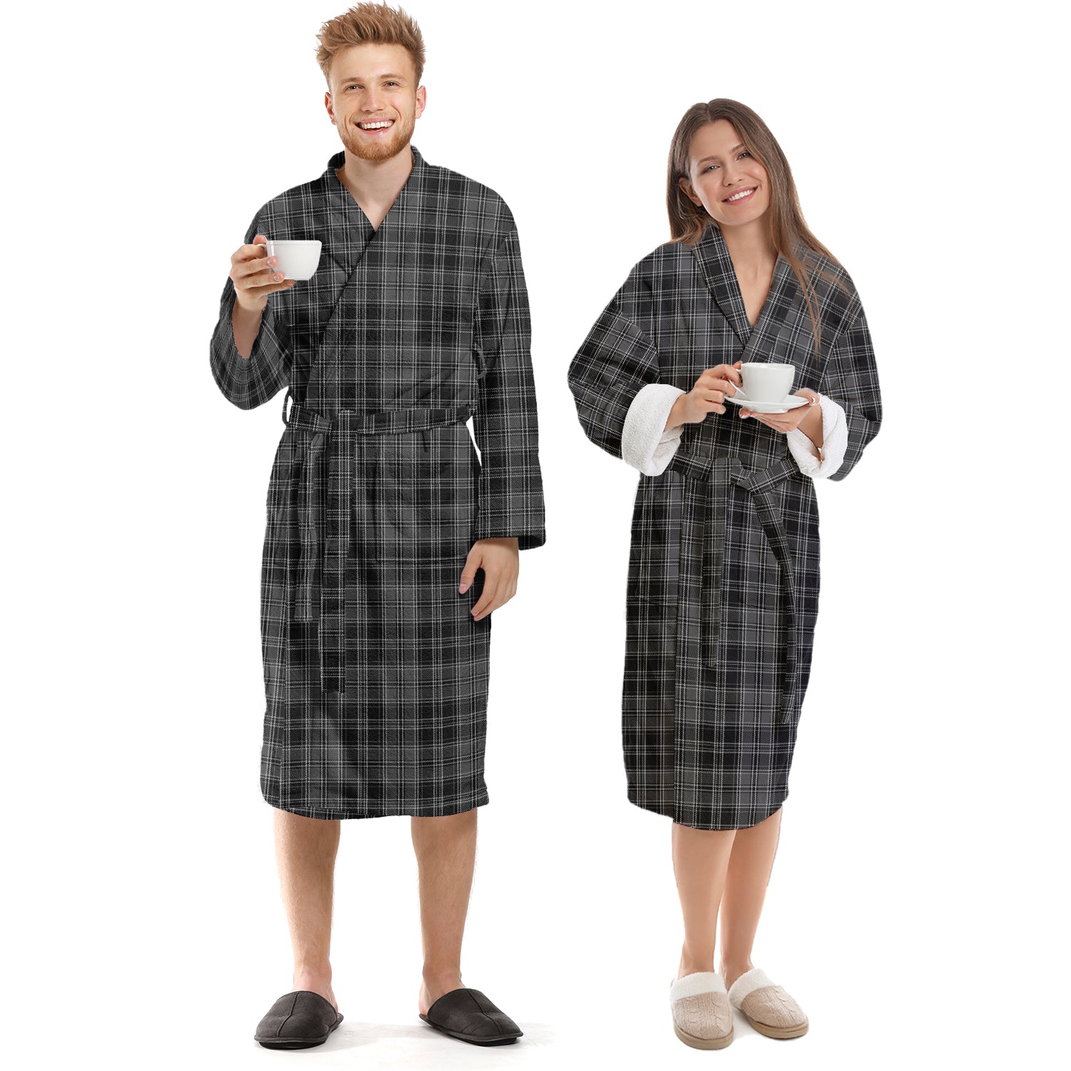 Drummond Grey Tartan Bathrobe Unisex S - Tartan Vibes Clothing