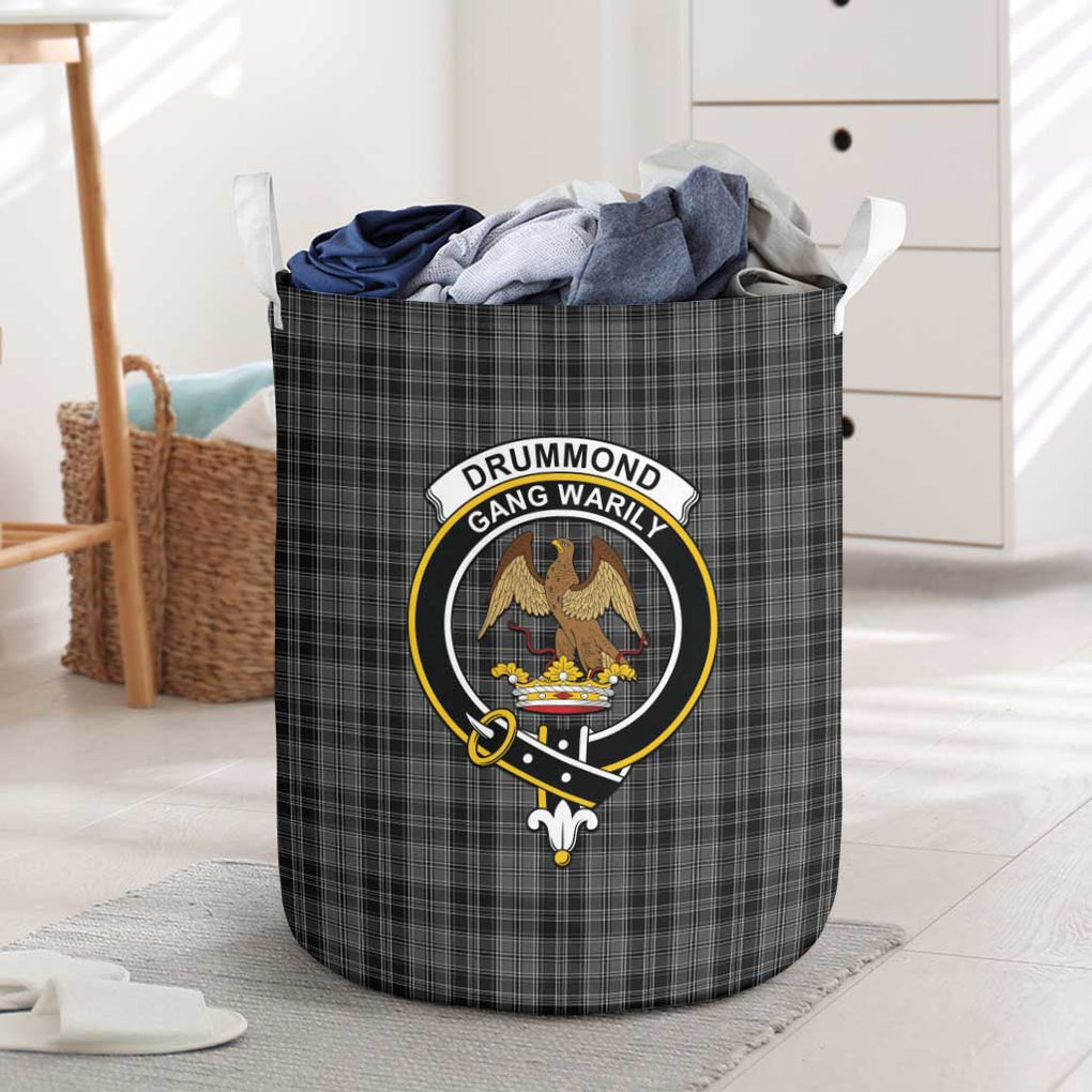 Drummond Grey Tartan Laundry Basket with Family Crest One Size - Tartanvibesclothing Shop