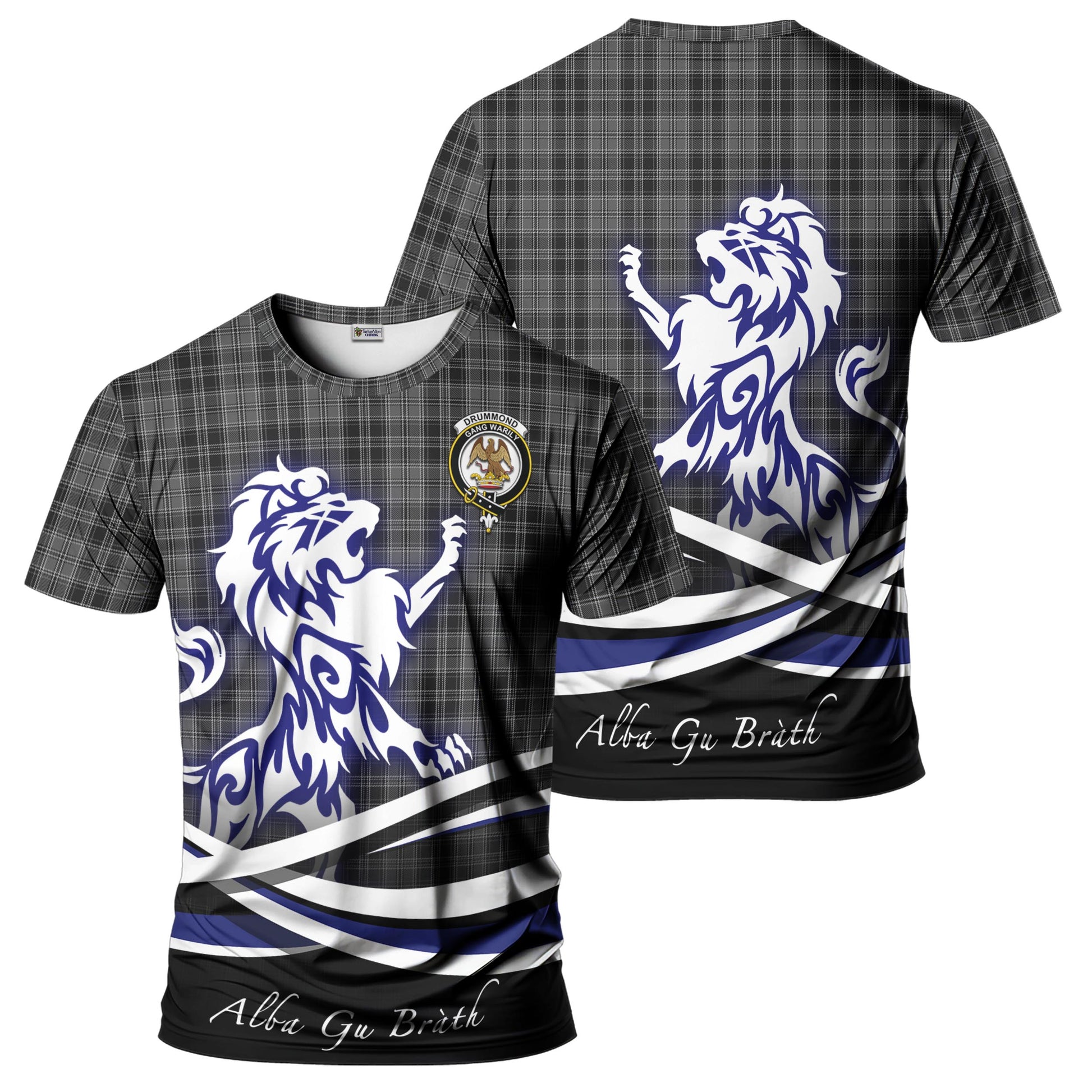 drummond-grey-tartan-t-shirt-with-alba-gu-brath-regal-lion-emblem