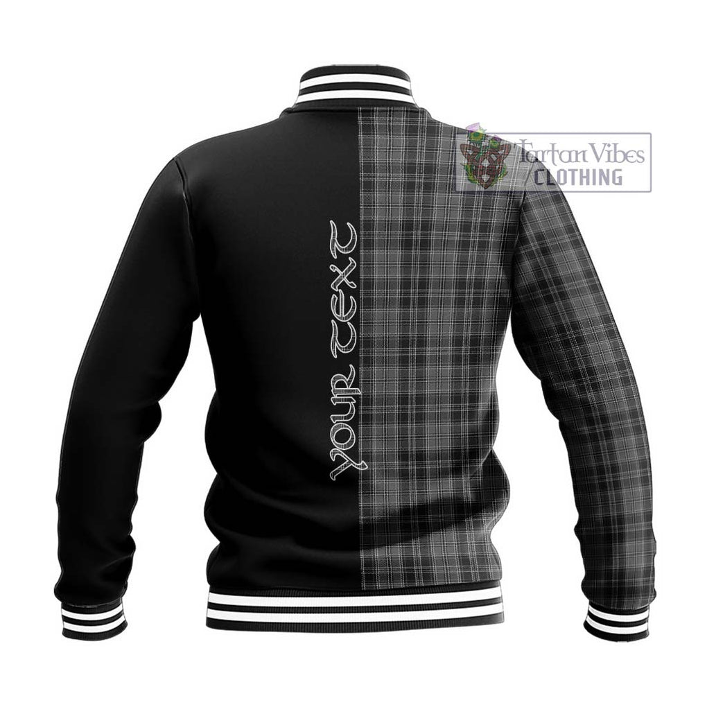 Drummond Grey Tartan Baseball Jacket with Family Crest and Half Of Me Style - Tartanvibesclothing Shop