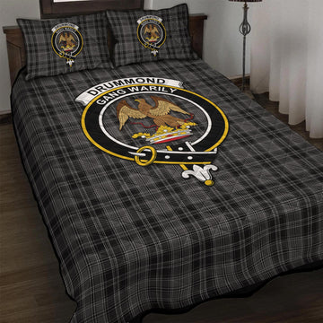 Drummond Grey Tartan Quilt Bed Set with Family Crest