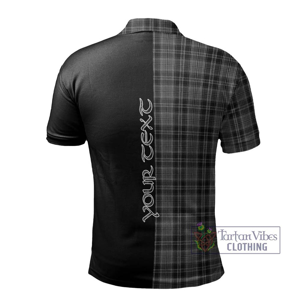 Drummond Grey Tartan Polo Shirt with Family Crest and Half Of Me Style - Tartanvibesclothing Shop