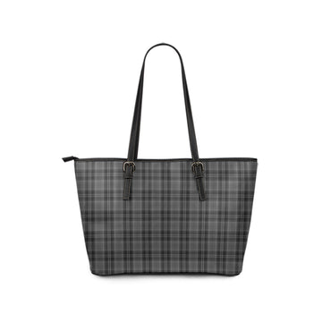 Drummond Grey Tartan Leather Tote Bag