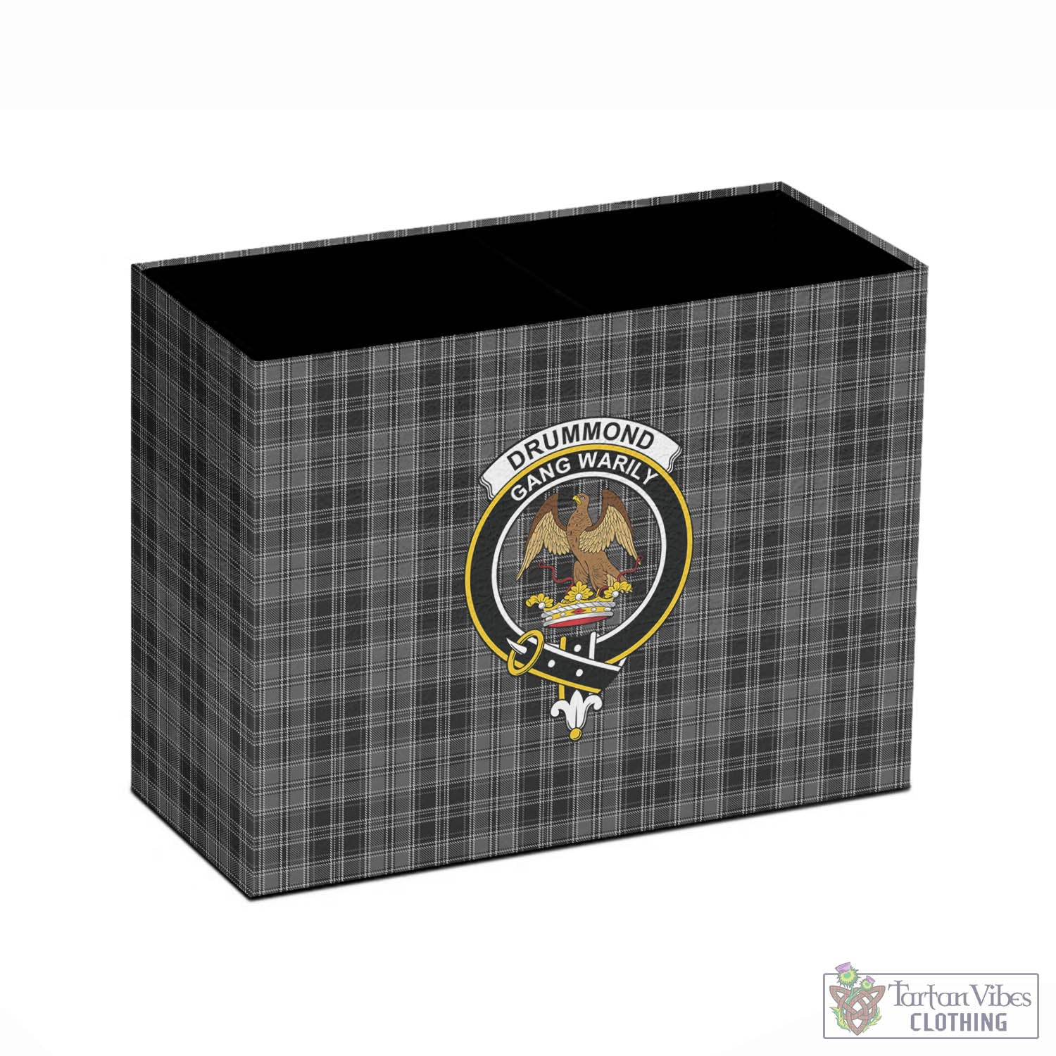 Tartan Vibes Clothing Drummond Grey Tartan Pen Holder with Family Crest