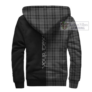 Drummond Grey Tartan Sherpa Hoodie with Family Crest and Half Of Me Style