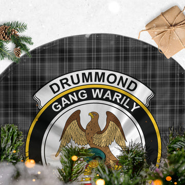 Drummond Grey Tartan Christmas Tree Skirt with Family Crest