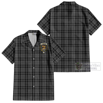 Drummond Grey Tartan Cotton Hawaiian Shirt with Family Crest