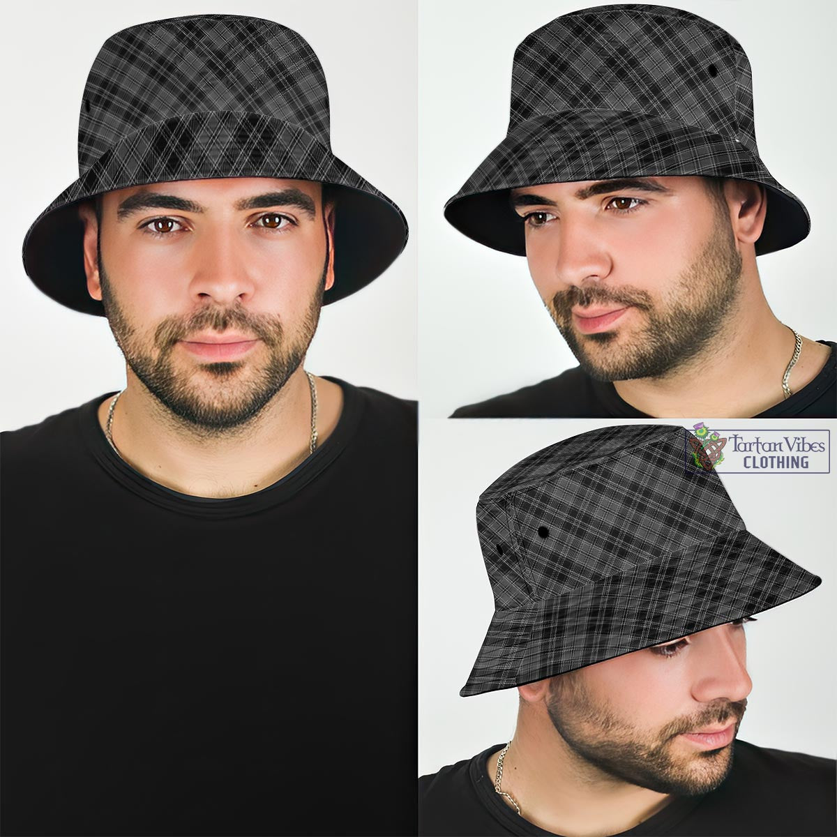 Tartan Vibes Clothing Drummond Grey Tartan Bucket Hat