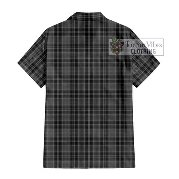 Drummond Grey Tartan Short Sleeve Button Shirt with Family Crest DNA In Me Style