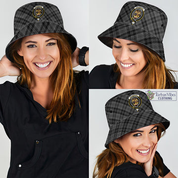 Drummond Grey Tartan Bucket Hat with Family Crest