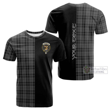 Drummond Grey Tartan Cotton T-shirt with Family Crest and Half Of Me Style