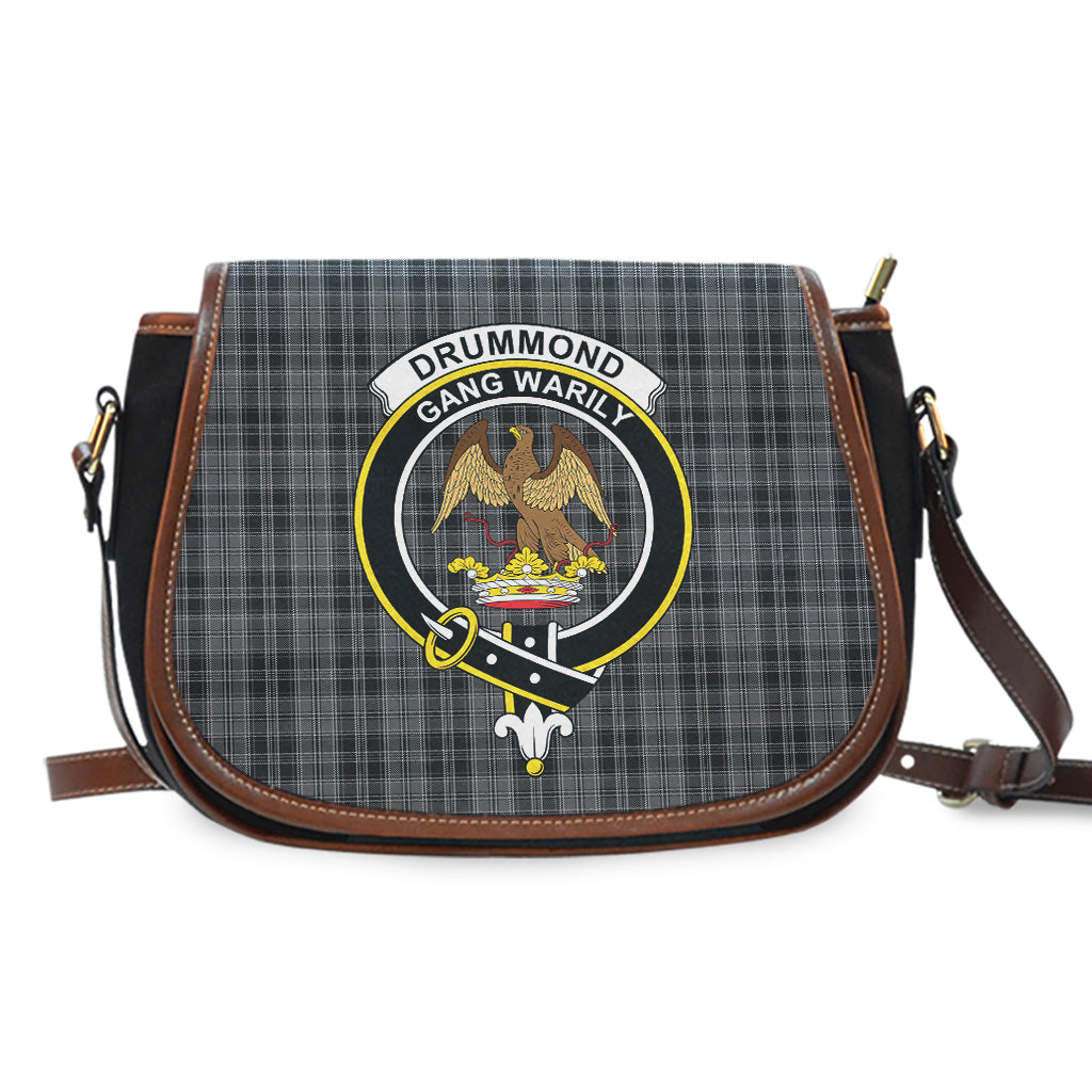 Drummond Grey Tartan Saddle Bag with Family Crest - Tartan Vibes Clothing