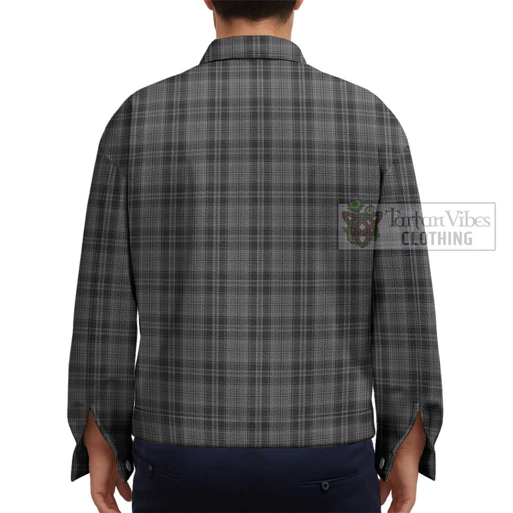 Drummond Grey Tartan Unisex Lapel Cotton Jacket - Tartan Vibes Clothing