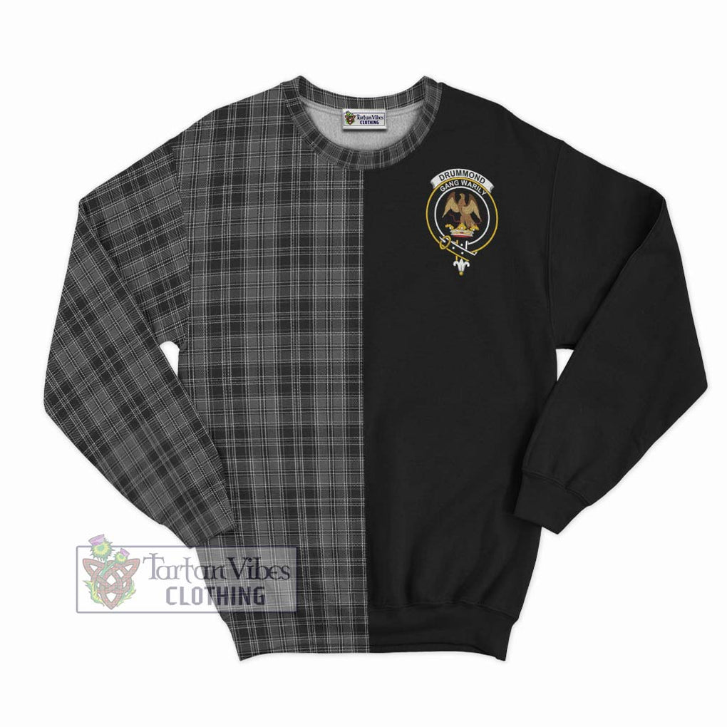 Drummond Grey Tartan Sweatshirt with Family Crest and Half Of Me Style - Tartanvibesclothing Shop