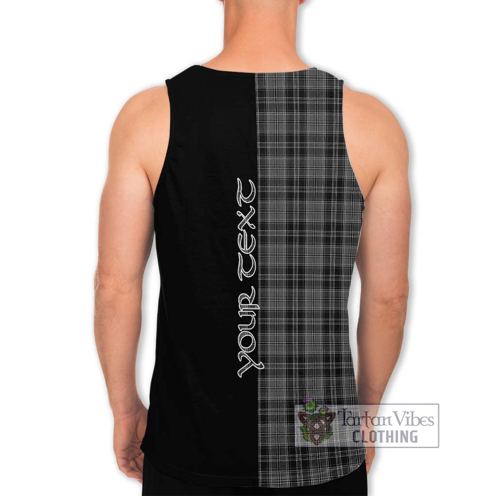 Drummond Grey Tartan Men's Tank Top with Family Crest and Half Of Me Style - Tartanvibesclothing Shop