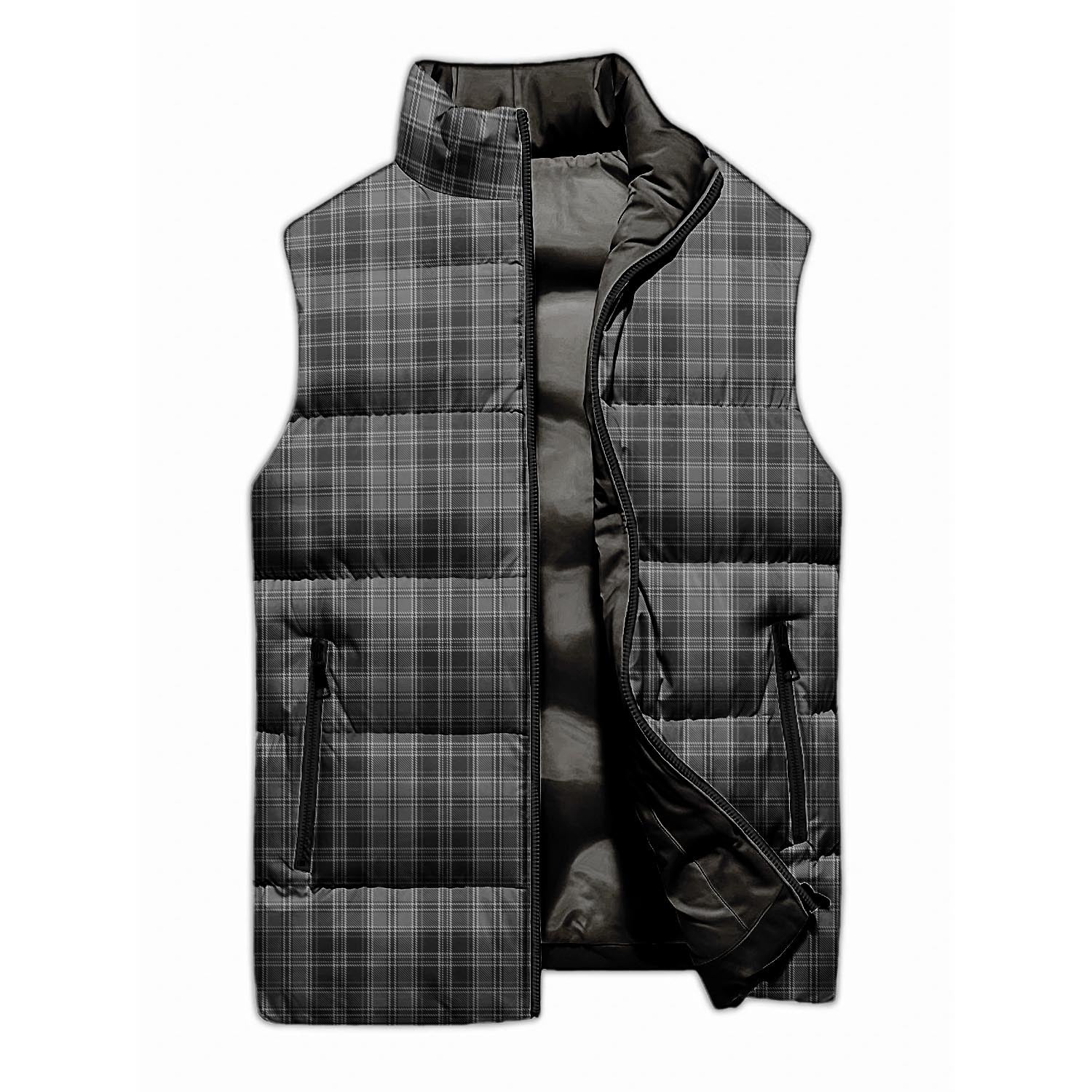 Drummond Grey Tartan Sleeveless Puffer Jacket - Tartanvibesclothing