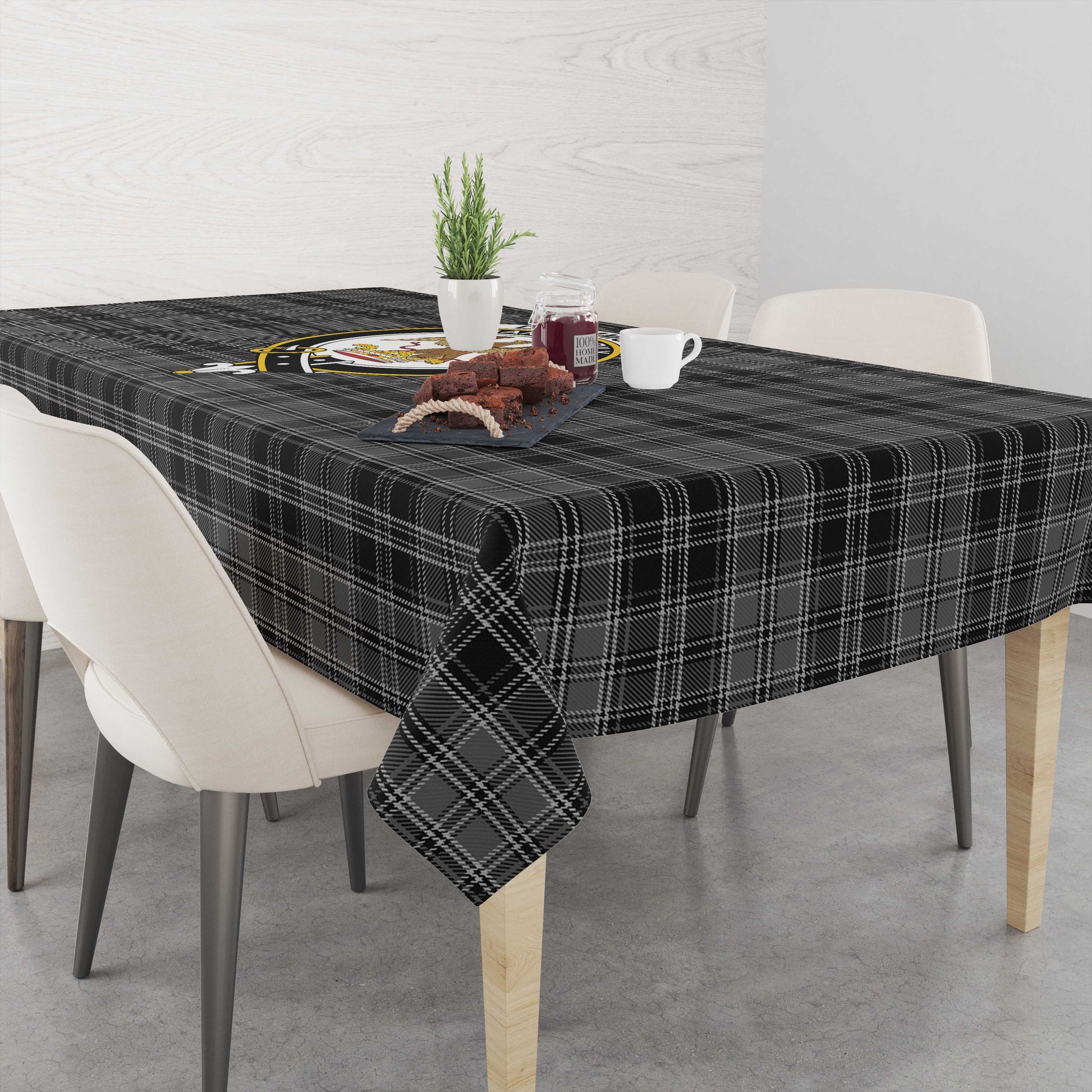 drummond-grey-tatan-tablecloth-with-family-crest