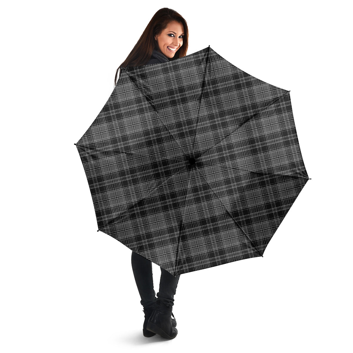 Drummond Grey Tartan Umbrella - Tartanvibesclothing