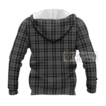 Drummond Grey Tartan Knitted Hoodie with Family Crest DNA In Me Style