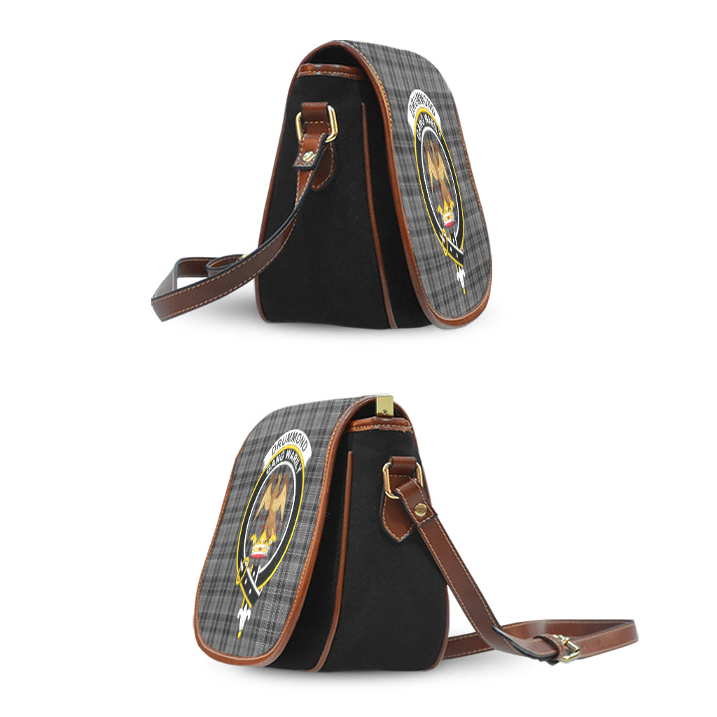 Drummond Grey Tartan Saddle Bag with Family Crest - Tartan Vibes Clothing