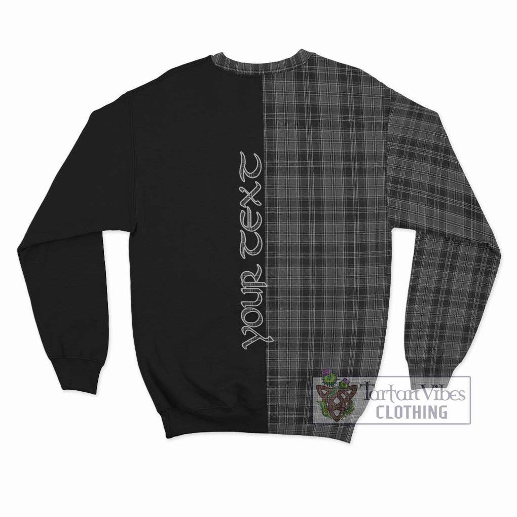 Drummond Grey Tartan Sweatshirt with Family Crest and Half Of Me Style - Tartanvibesclothing Shop