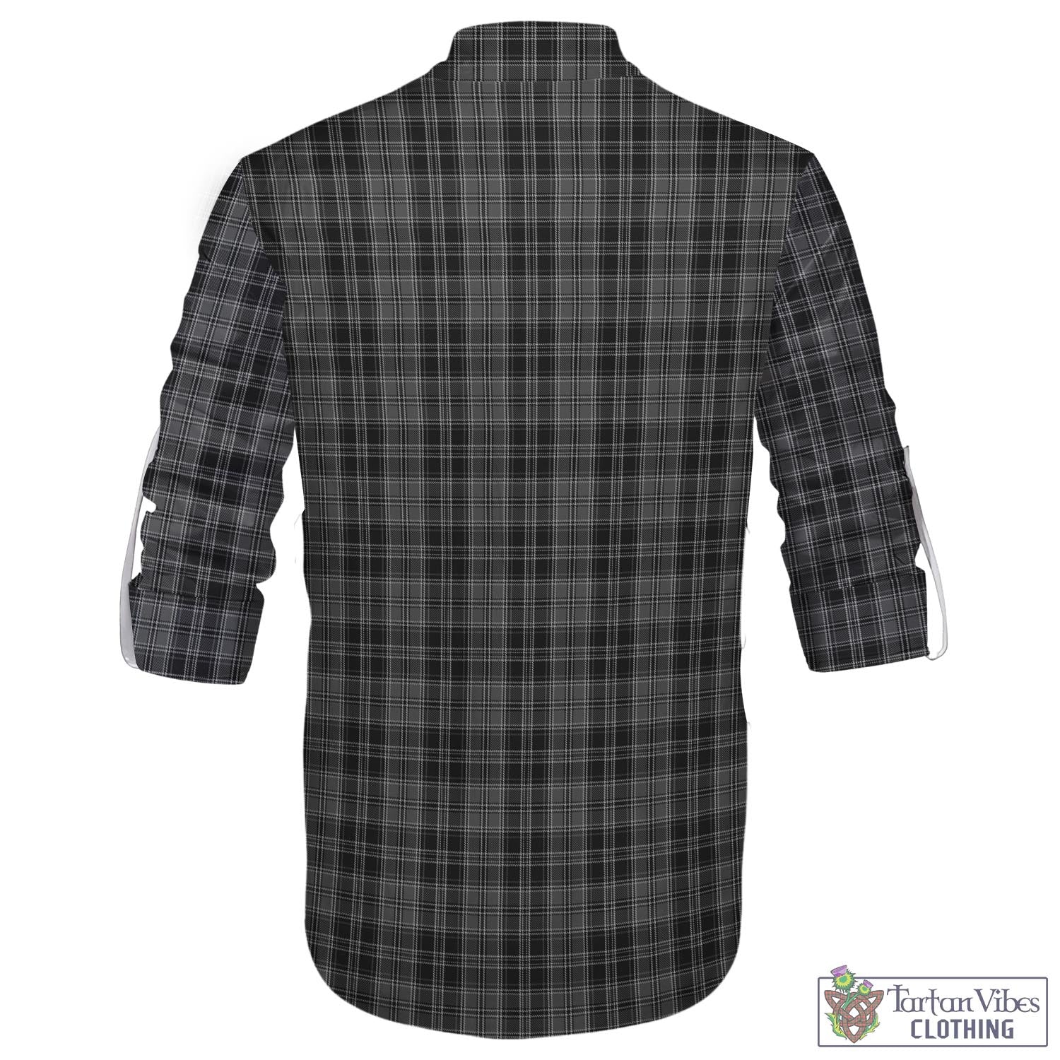 Tartan Vibes Clothing Drummond Grey Tartan Men's Scottish Traditional Jacobite Ghillie Kilt Shirt