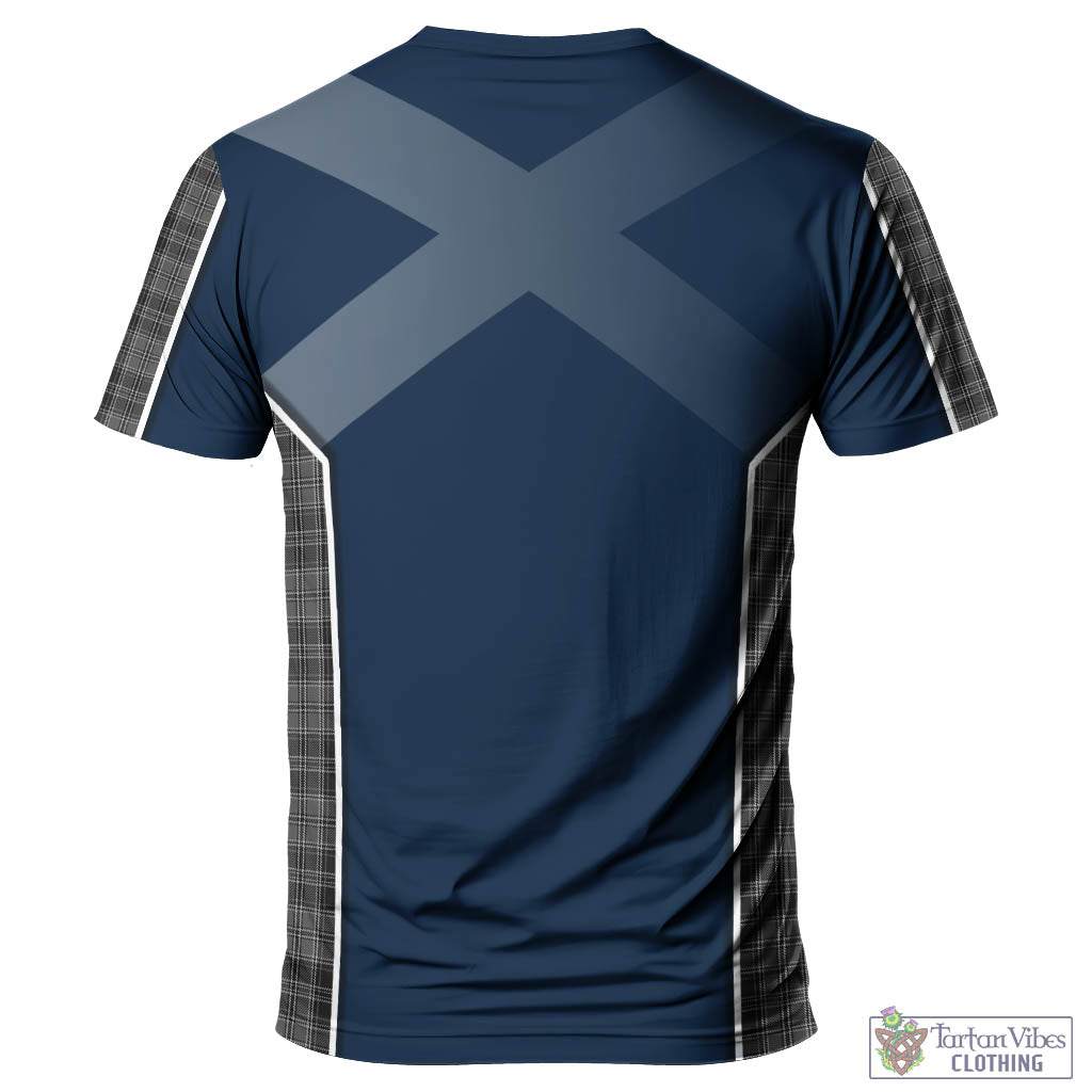 Tartan Vibes Clothing Drummond Grey Tartan T-Shirt with Family Crest and Scottish Thistle Vibes Sport Style